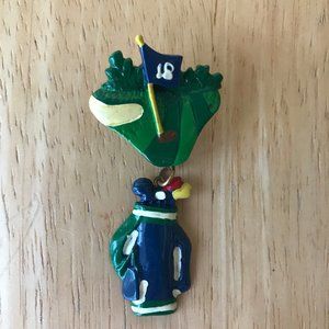 Golf Bag Golf Ball Pin Brooch Handmade Vintage New